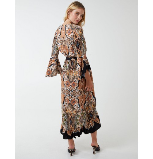 Paisley Wrap Kimono Style Hi Lo Dress Paisley Wrap Kimono Style Hi Lo Dress