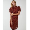 Leopard Print Ruched Side Midi Dress Leopard Print Ruched Side Midi Dress