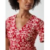 V Neck Shirred Mini Tea Dress With Split V Neck Shirred Mini Tea Dress With Split