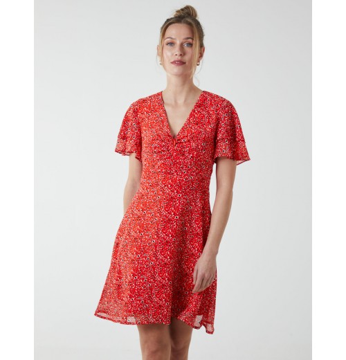 Knot Front Mini Dress Knot Front Mini Dress