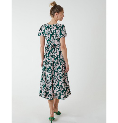 V Neck Trapeze Dress With Chanelled Bust V Neck Trapeze Dress With Chanelled Bust