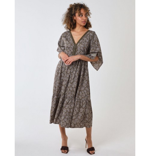 Crochet Bust Kimono Sleeve Dress Crochet Bust Kimono Sleeve Dress