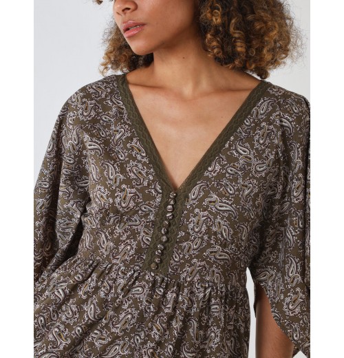 Crochet Bust Kimono Sleeve Dress Crochet Bust Kimono Sleeve Dress