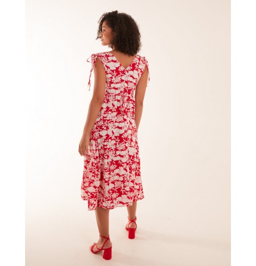 Ring Front V Neck Midi Dress Ring Front V Neck Midi Dress
