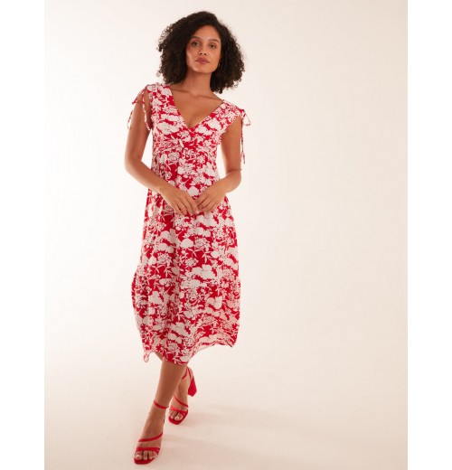 Ring Front V Neck Midi Dress Ring Front V Neck Midi Dress