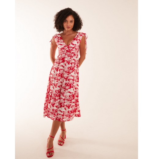 Ring Front V Neck Midi Dress Ring Front V Neck Midi Dress