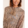 Button Through Tassel Peasant Mini Dress Button Through Tassel Peasant Mini Dress