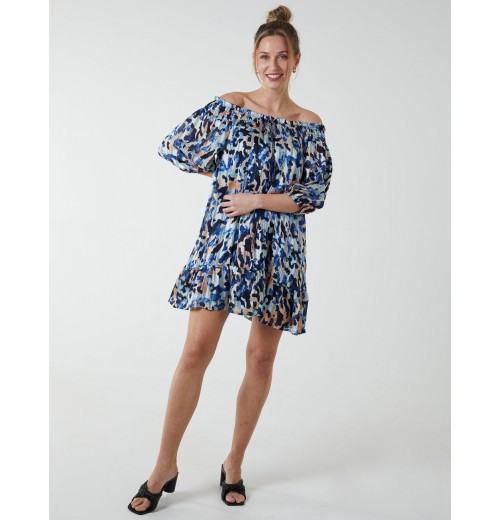 Sheared Neck Bardot Dress Sheared Neck Bardot Dress