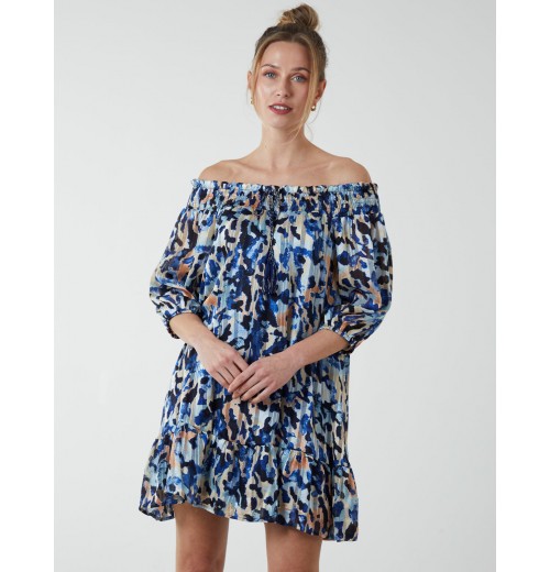 Sheared Neck Bardot Dress Sheared Neck Bardot Dress