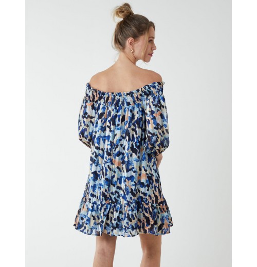 Sheared Neck Bardot Dress Sheared Neck Bardot Dress