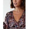 Paisley Wrap Front Pleated Kimono Sleeve Dress Paisley Wrap Front Pleated Kimono Sleeve Dress