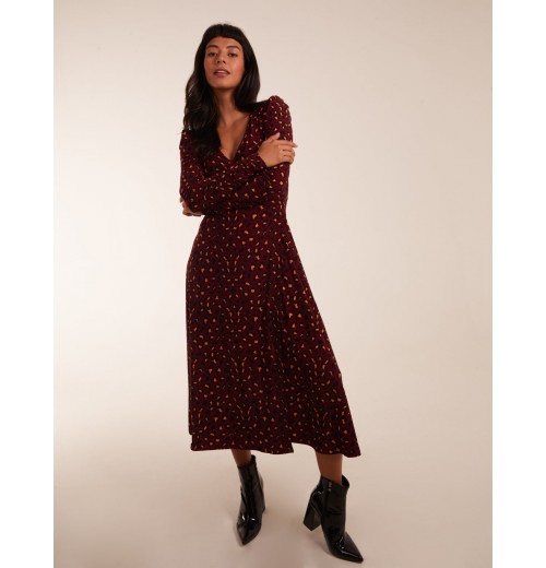 Leopard Print Wrap Front Ruched Midi Dress Leopard Print Wrap Front Ruched Midi Dress