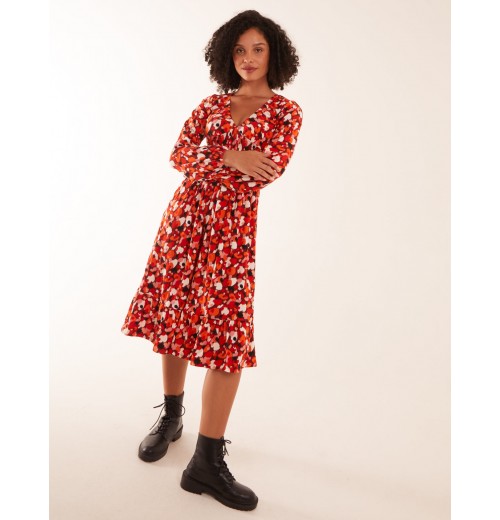 V Neck Shirred Waist Midi Dress V Neck Shirred Waist Midi Dress