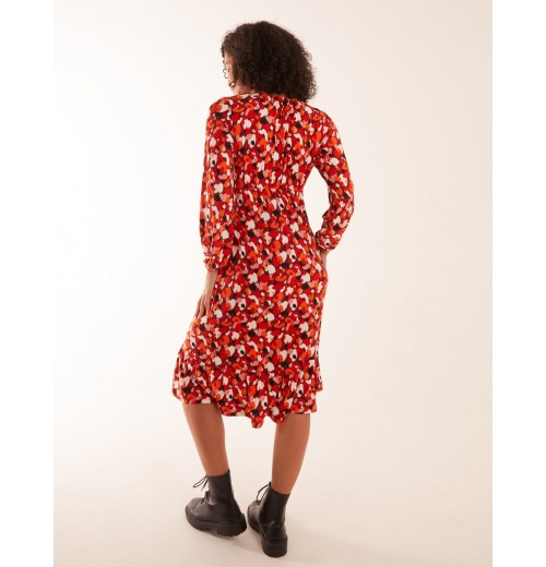 V Neck Shirred Waist Midi Dress V Neck Shirred Waist Midi Dress