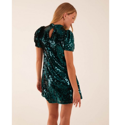 Puff Sleeve Sequin Mini Dress Puff Sleeve Sequin Mini Dress