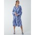 Paisley V Neck Midi Dress