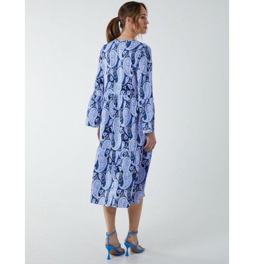 Paisley V Neck Midi Dress Paisley V Neck Midi Dress