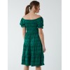 Puff Sleeve Bardot Shirred Dress Puff Sleeve Bardot Shirred Dress