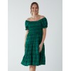 Puff Sleeve Bardot Shirred Dress Puff Sleeve Bardot Shirred Dress