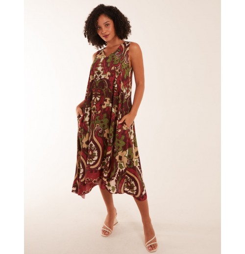 Paisley Sleeveless V Neck Dress Paisley Sleeveless V Neck Dress