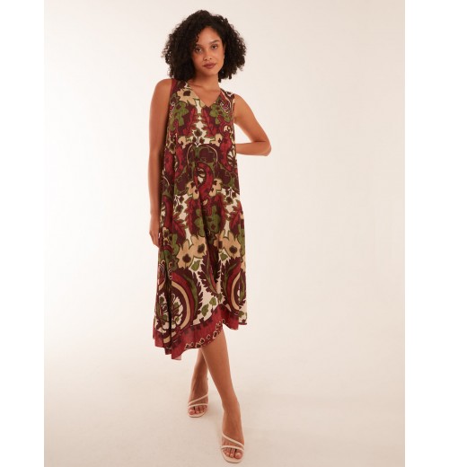 Paisley Sleeveless V Neck Dress Paisley Sleeveless V Neck Dress