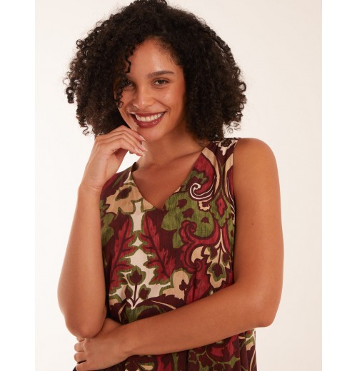 Paisley Sleeveless V Neck Dress Paisley Sleeveless V Neck Dress
