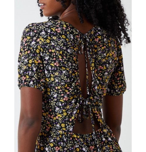 Cut Out Tie Back Mini Dress Cut Out Tie Back Mini Dress