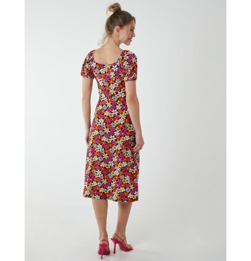 V Neck Ruched Midi Dress V Neck Ruched Midi Dress