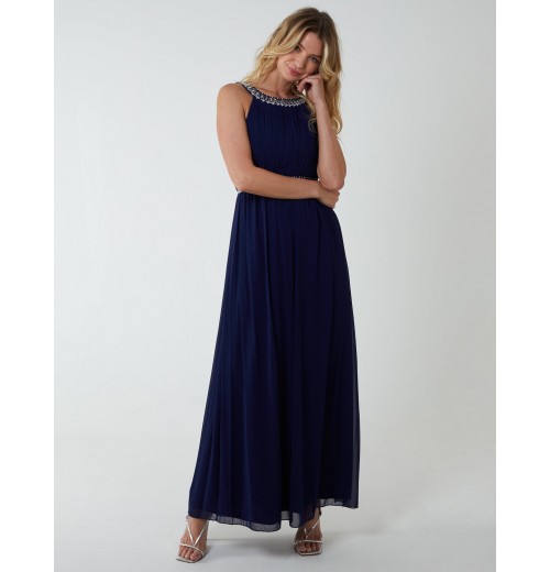 Diamond Detail Halter Neck Maxi Dress Diamond Detail Halter Neck Maxi Dress