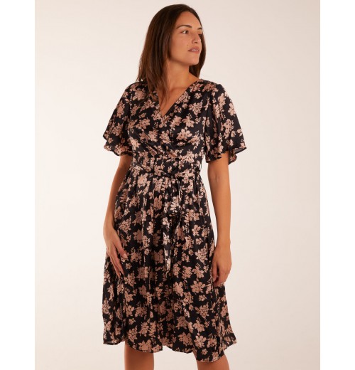 V-Neck Angel Sleeve Midi Dress V-Neck Angel Sleeve Midi Dress