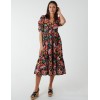 V-Neck Puff Sleeve Midi Dress V-Neck Puff Sleeve Midi Dress
