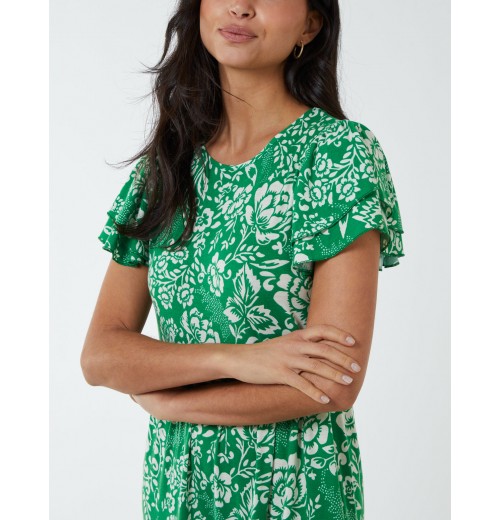 Ruffle Sleeve Tier Midi Dress Ruffle Sleeve Tier Midi Dress
