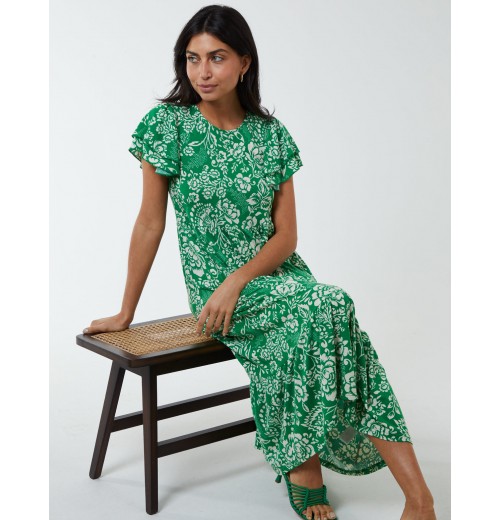 Ruffle Sleeve Tier Midi Dress Ruffle Sleeve Tier Midi Dress