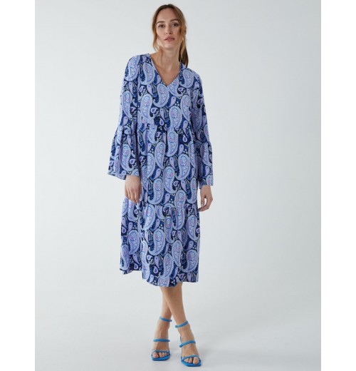 Paisley V Neck Midi Dress Paisley V Neck Midi Dress