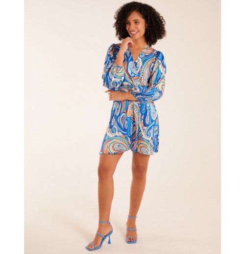 Paisley Print Wrap Front Dress Paisley Print Wrap Front Dress
