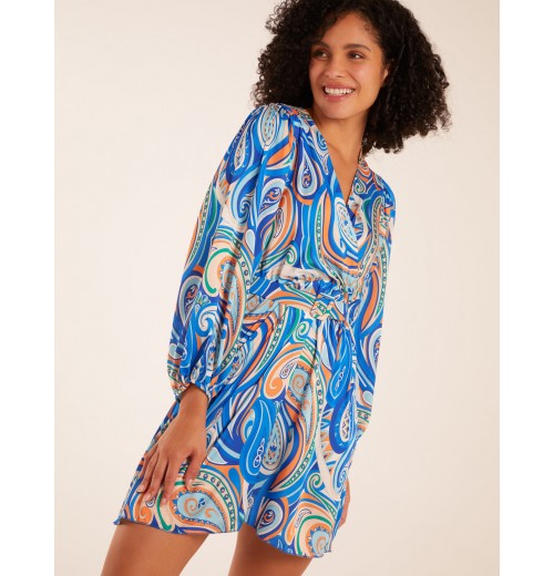 Paisley Print Wrap Front Dress Paisley Print Wrap Front Dress