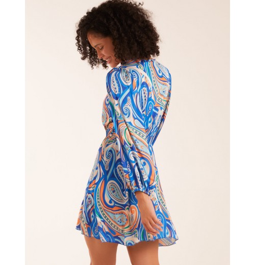 Paisley Print Wrap Front Dress Paisley Print Wrap Front Dress